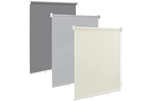 WOLTU Tenda avvolgibile verticale per esterni, tenda da Sole a Caduta, tenda a rullo per privacy e protezione dal sole, per balconi, terrazze, giardini e gazebo, 100x140 cm Beige