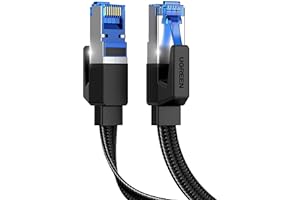 ‎UGREEN UGREEN Kabel Ethernet Cat8 Płaski Pleciony 40Gbps 2000Mhz Kompatybilny Z Ps5, Ps4, Sky Box, Smart Tv, Switch, Routerem Itp. (1M)
