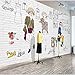 Produktbild Mddjj Benutzerdefinierte Fototapete Handgemalte Karikatur-Bekleidungsgeschäft Poster Wandbild Hintergrund Wanddekoration Malerei Vliestapete-300X210Cm