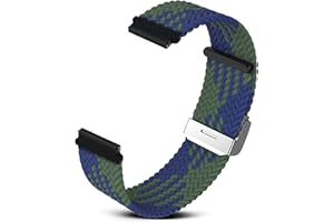 RoYiio Bracelet en Nylon pour Largeur de 20mm, Confortable et Respirant, avec Boucle à Dégagement Rapide, Sangle en Nylon pour Hommes et Femmes - Z Bleu Vert