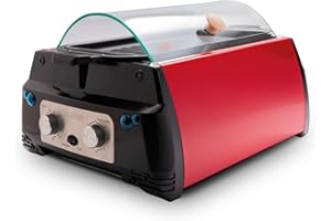 ‎LIVINGTON Livington Rotisserie Chef - Rot - Indoorgrill, Drehgrill & Tischgrill - Drehspieß für Hähnchen - Elektrogrill - Automatische Abschaltfunktion - Duo-Infrarot Heizelemente