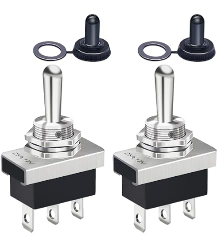 Interrupteur à Bascule SPDT 3 Positions (On-Off-On) – Dimensions 13 X 19 Mm – Bornes 4,8 Mm – Noir – 250V/10A - 10