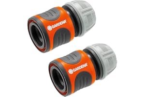 2 raccords d'arrosage rapides 13 mm (1/2 Pouce) et 15 mm (5/8 Pouce) de Gardena : raccords pour le début du tuyau, raccordement rapide et facile (18281-20)
