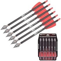 Kikzok Lot de 12 flèches pour arbalète en carbone, 16/18/20/22 pouces, flèches pour arbalète de chasse et tir biologique avec empennages lunaires, pointe amovible (20 pouces Kikzok Lot de 12 flèches pour arbalète en carbone, 16/18/20/22 pouces, flèches pour arbalète de chasse et tir biologique avec empennages lunaires, pointe amovible (20 pouces