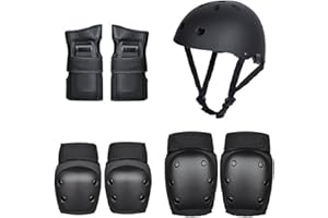 SANON Pełny zestaw ochraniaczy na kask dla dorosłych, 7 szt., ochraniacze na łokcie, ochraniacz nadgarstka, sportowy sprzęt ochronny, jazda na rowerze, deskorolka, zestaw bezpieczeństwa