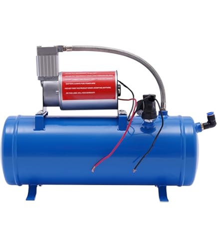 DC 12V Air Compressor 150psi With Universal 6 Liter Tank Train Air Horn Kit New 186