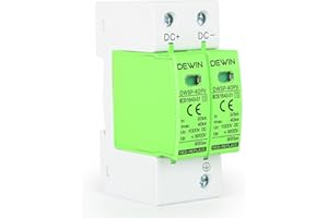 Ailao Überspannungsschutzgerät 1000V,40KA überspannungsschutz PV 2P Photovoltaik Überspannungsschutz Blitzschutzgerät 35mm DIN-Schienenmontage, Blitzschutz der Klasse C und Klasse D