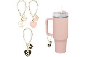 shixpiov Buchstaben-Anhänger für Stanley-Cup, Perlenkette, Zubehör, Stanley-Cup, Initialen-Anhänger für Griff, Wasserflasche, Schmuck, Becher, Name-ID,Letter