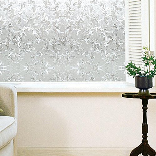 Jirvyuk Fensterfolie Dekorfolie Sichtschutzfolie Statische Folie Selbsthaftend (ohne Kleber) (90x100CM) - 5