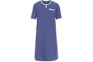 Henry Terre Męska koszula nocna, krótka piżama z kieszenią na piersi, koszulka do spania