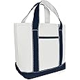 DALIX 14" Mini Small Cotton Canvas Party Favor Wedding Gift Tote Bag (Navy Blue)
