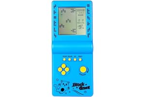 TAQY Rétro Bloquer la Console de Jeu Plusieurs Jeux Niveau/Vitesse réglable Console Portable Jeu de Briques/Courses/Bataille de Chars Jouets électroniques Enfants/Amis/Cadeaux de Vacances (Blue)