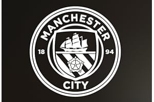 Beautiful Game Manchester City Football Club Official One Colour Crest Wall Sticker (60cm, White)