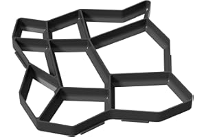 FIVMEN 1x Pflasterform Gießform Gehweg Schablone 9 Kammern DIY Garten Betonformen Schalungsform Pflastersteine Streichen aus Kunststoff Gehwegplatten, Irregulär