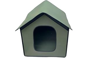 FYBLOSSOM Maison pour Chien, Chien Chat Niche Toit Imperméable Intérieur Extérieur, Maison pour Chat Extérieur Hiver, Panier pour Chien Ou Chat, Niche pour Animaux De Compagnie Lavable Pliable en Tissu