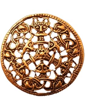 Große Wikinger Brosche im Borre Stil aus Bronze Mystische Brosche Wikinger Gewandschmuck Fibel LARP