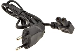KENABLE Derecho ángulo 2 Pines Euro Clavija a ángulo C7 Clavija Energía Cable Cable 1 m [1 Metros]