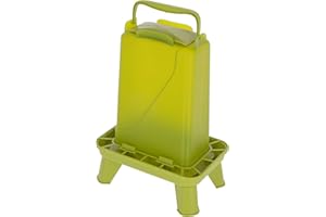 Kerbl Hobbyfarming Futterautomat mit Standfüßen, Automatische Futterzufuhr, Inkl. Standfüße, Abnehmbarer Deckel, Wetterbeständig, Leichte Reinigung, Transparenter Behälter, Für Geflügel, 3,5l, grün