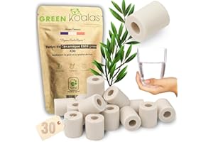 GREEN KOALAS X30 Perles Céramique EM GRISES aux Micro-Organismes Efficaces Billes Purificateur Naturel pour Filtration Eau Robinet Carafe Fontaine Machine à café Bouilloire Elimine chlore et calcaire
