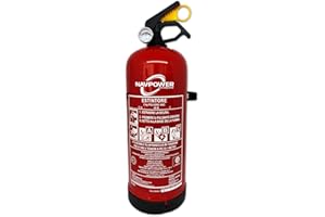 NAVPOWER YACHT ENERGY QUALITY Estintore a Polvere 1 KG ABC omologato RINA e MED Navpower con SUPPORTO in Sicurezza incendio per Auto Barca Camper Casa e ufficio