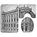 Produktbild WITHY Bank In Munich Germany Vintage Illustration Illustration from Meyers Konversations Lexikon Bathroom Rug 3 Piece Bath Mat Set Contour Rug and Lid Cover