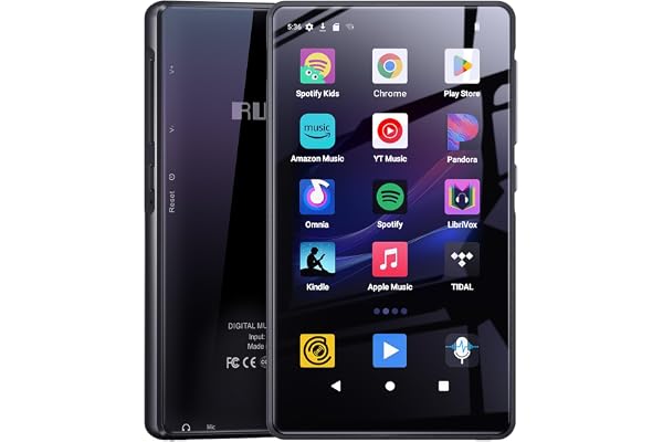 163 Go Lecteur MP3 avec Bluetooth Spotify, Écran Tactile 4,5 Pouces, Lecteur MP4 avec WiFi, Batterie 2000 mAh, Haut-parleurs HiFi Stéréo Portables, Amazon Music, Lecteur de Musique en Streaming