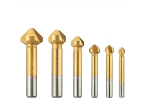 GVPOELR Set di Svasatori,Set di Svasatori, Set di Svasatori in Metallo da 6 Pezzi, Punta per Trapano Svasatore, per Acciaio Inossidabile, Ghisa, Alluminio, Rame, Plastica