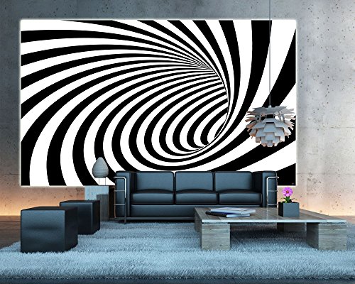 GREAT ART 3D Tunnel schwarz-weiß Wanddekoration – Wandbild Abstrakt Motiv XXL Poster (140 x 100 cm) - 4