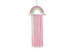 Cuqizu Bow Halter Für Mädchen Haarbögen.Bow Organizer Für Mädchen Haarbögen -Regenbogen Bogen Aufhänger mit Stirnband Halter Organizer mit Haarclip Organizer Für Mädchen Haarclips (Pink)