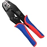 Insulated Terminal Crimping Tool,Ratchet Insulated Wire Terminal Crimper for 0.5-6mm&sup2; Cable, Ideal Ratchet Crimping Tool for