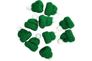 ERINGOGO 30 Stück Mini-Puppe Kunsthandwerk Für Kinder Mini-Hut Weihnachtsgeschenke Hüte Für Kinder Besteckhalter Weihnachtsmann Kleiner Strickkopf Mütze Garnhut