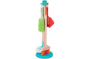 Battat - Set di pulizia Sweep n' Clean per bambini - Giocattoli di pulizia con scopa, mocio, spazzola, paletta e spolverino - Kit da gioco educativo per bambini, 2 anni +