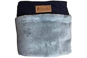 Ellie-Bo XXL Dog Bed Cover for 48-inch Dog Cage/Crate - Blue Corduroy/Grey FauxFur