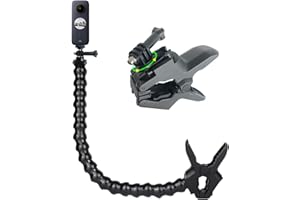 Higatful Jaws - Soporte de Abrazadera Flexible con Cuello de Cisne Ajustable de 19 Secciones Compatible con Insta360 One X2, X, R, Go 2, GoPro, dji Osmo