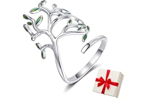 JUZICHEN Anillo Del Árbol De La Vida de plata de ley 925, Anillo ajustable del árbol de la vida para mujeres, Anillo de plata de ley Árbol de la Vida para mujer, un regalo para una niña