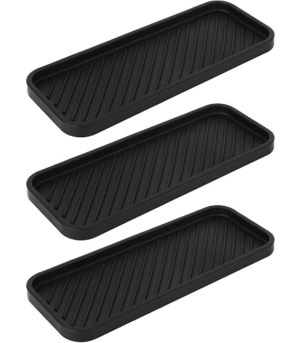 URMONA - Tapis Silicone Pour évier 55x55 Cm - Protection étagère, Rangement Cuisine/salle De Bain, Tapis Litière Chat (noir)