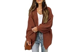 JFAN Damski sweter z dzianiny sweter z długim rękawem damski sweter kardigan z kieszenią ciepły płaszcz na jesień i zimę