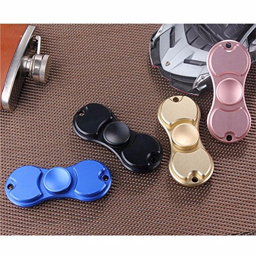 Metal Fidget Hand Finger Spinner Toy for Relieving Stress Relief Reliever Spinny Gadget Steel with metallic Gift Box (PINK)
