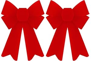 YUYWWAN Lazos de Navidad Rojos Grandes, Lazo Rojos Arbol Navideños, Exterior Lazos de Natal, Lazo Grande de Navidad para Coronas, Escaleras, Chimeneas, Bodas, Fiestas y Decoración del Hogar (Rojo-J)