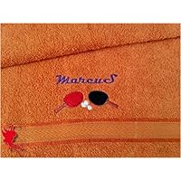 Tischtennis Handtuch bestickt mit Motiv und Name