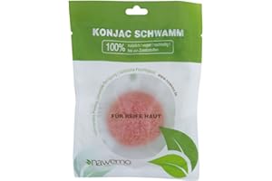 ‎NAWEMO Konjac Schwamm Rosa Tonerde, für reife und müde Haut - Gesichtsschwamm für ein besseres Hautbild