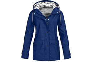 HAOLEI VêTements ImperméAbles Femme Veste Coupe-Vent Avec Poches Et Doublure ZippéE Manteau Coupe-Vent De Couleur Unie ImperméAbles Pour Femmes Veste De Pluie Pour Femme Vestes De ExtéRieur Blazer