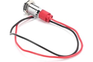 MINIFINKER Indicateur étanche à LED 8mm, 3V 5-6V 12V 24V 220V Voyant LED (Rouge), Pas Facile à Oxyder, étanche et Ignifuge