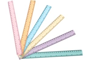 LIYUN Confezione da 6 righelli in plastica, 30 cm, 6 colori diversi, flessibile, di precisione, per scuola, ufficio, casa (12 pollici)