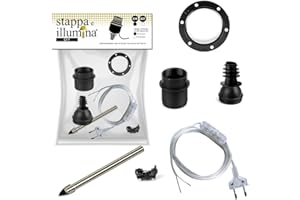 Stappa e illumina DIY + punta trapano per vetro | Portalampada E14 da assemblare per bottiglie con foro da 15 a 22 mm Portalampada bottiglie con foro (E14, Standard)