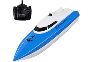 SZJJX RC Boat, Remote Control Boats for Lake/Pool/Pond, 2.4 GHz High Speed Mini Boats, Outdoor Adventure Electric RC Racing Boat with Rechargeable Battery, Water Play Toy Gift for Boys&Girls-Blue