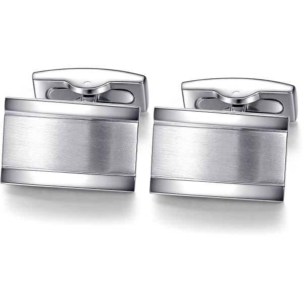 Boutons De Manchette HONEY BEAR - Cylindriques Argenté - Acier Inoxydable