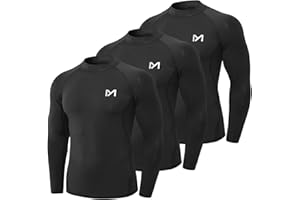 MEETYOO Tee Shirt Compression Homme Manche Longue, Baselayer Maillot Running Vetement Fitness pour Sports Jogging Musculation