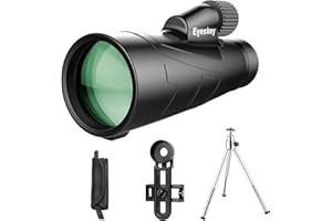 Eyeskey High Power Monocular with Tripod & Side Hand Strap for Adults | Bak4 Roof Prism | FMC Lenses | Waterproof Fogproof | HD Telescope for Wildlife Nature Watching Outdoor Hiking Hunting (12X50)