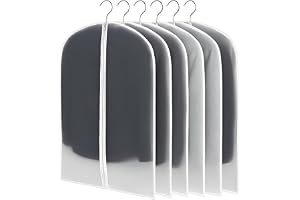 MINGBOLIN Klädväska 6 stycken transparent 60 × 100 cm | Robust PVC dammtät och fuktbeständig transparent med dragkedja vikbar